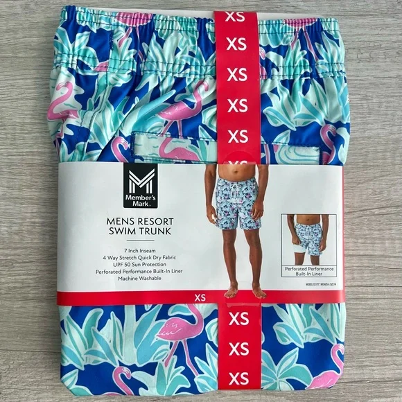 Member's Mark Men’s Flamingo Resort Swim Trunk Size XS - Picture 1 of 7